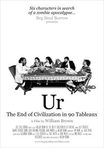 The white poster for Ur: The End of Civilization in 90 Tableaux.