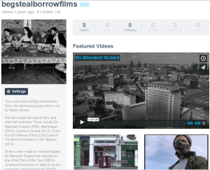 Please go to the Beg Steal Borrow Vimeo page and see our first four features for free!