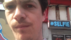 William Brown takes a selfie in his film of the same name.